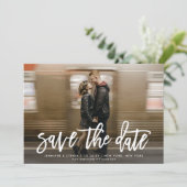 Script モダンSave The Date Photo Announcement 招待状 (スタンド正面)