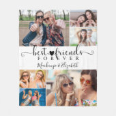 Script 最高の Friends Forever 6 Photo Collage White フリースブランケット (正面)