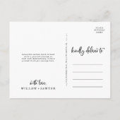 Script 素朴 3 Photo Collage'結婚 Thank You ポストカード (裏面)