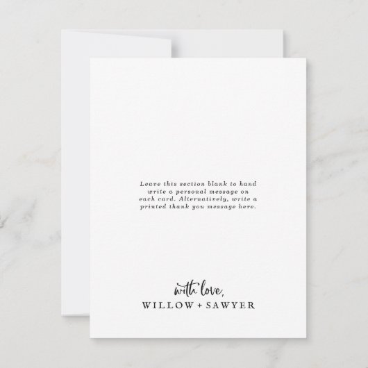 Script 素朴 3 Photo Collage 結婚's サンキューカード (裏面)