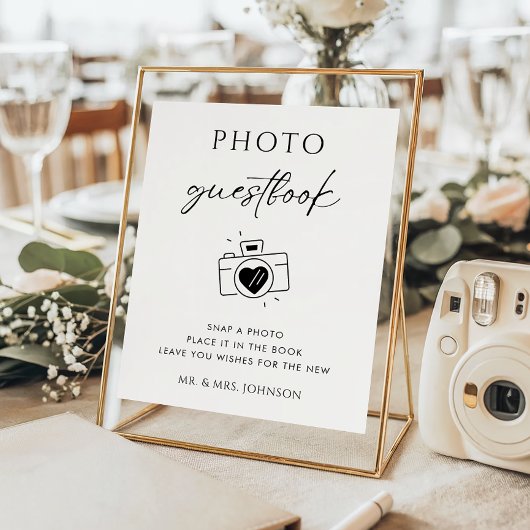 Script 素朴 Camera Photo Guestbookの結婚サイン ポスター