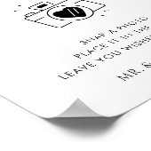 Script 素朴 Camera Photo Guestbookの結婚サイン ポスター (角)
