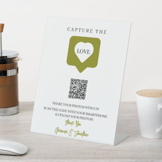 Script 素朴 Capture The Love's QR結婚 Code 台座サイン (インサイチュ)