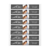 Script 素朴 Chalkboard Photo日付を保存 ラップアラウンドラベル (シート)