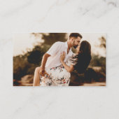 Script 素朴 Photo QRコードモダン結婚の エンクロージャーカード (裏面)