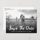 Script 素朴 Photo Wedding日付はがきを保存 案内ポストカード (正面/裏面)