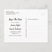 Script 素朴 Photo Wedding日付はがきを保存 案内ポストカード (裏面)