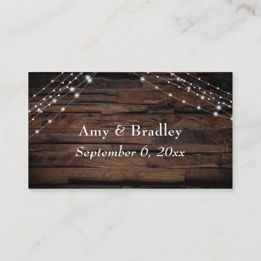 Script 素朴 Wood & Light StringsのWebサ結婚イト エンクロージャーカード (裏面)