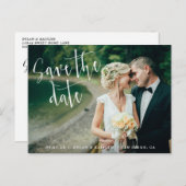 Script 素朴Save The Date Photoポストカード 案内ポストカード (正面/裏面)