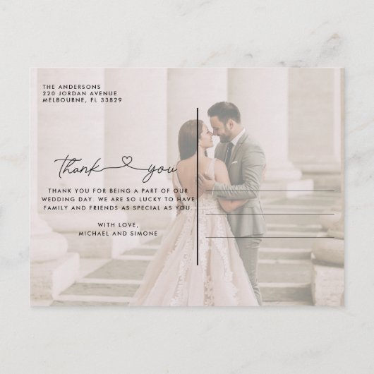 Script 結婚's Photo Thank You ポストカード (裏面)