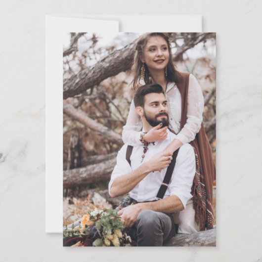 Script 2フォトモダン結婚式招待状 招待状 (裏面)