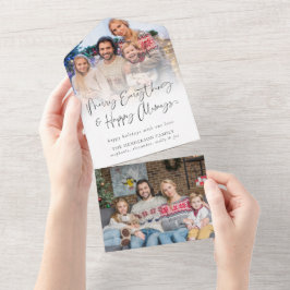 Script 2フォト受信者アドレスのクリスマスカード オールインワン招待状