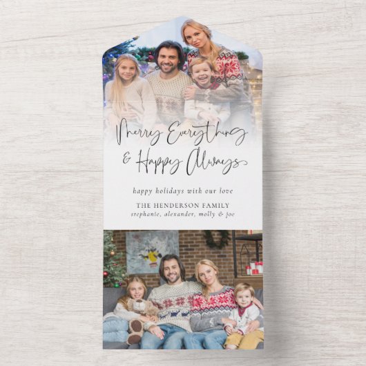 Script 2フォト受信者アドレスのクリスマスカード オールインワン招待状 (内側)