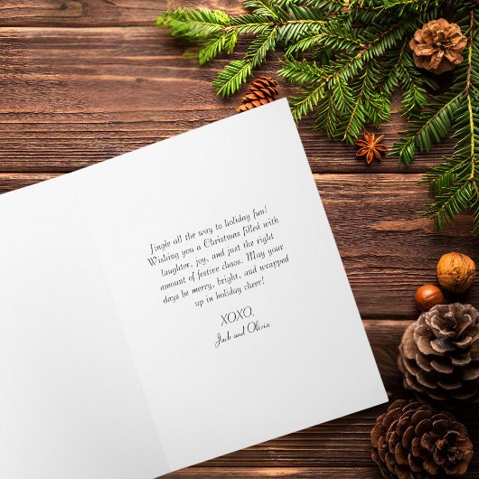 Script 2 Photo Ornaments Simple Merry Christmas  カード