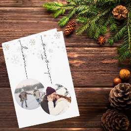 Script 2 Photo Ornaments Simple Merry Christmas  カード