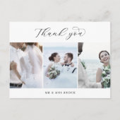 Script 3エレガント写真テンプレートありがとうはがき ポストカード (正面)