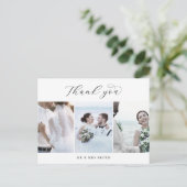 Script 3エレガント写真テンプレートありがとうはがき ポストカード (スタンド正面)