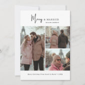 Script 3写真とメリークリスマス結婚した写真 シーズンカード (正面)