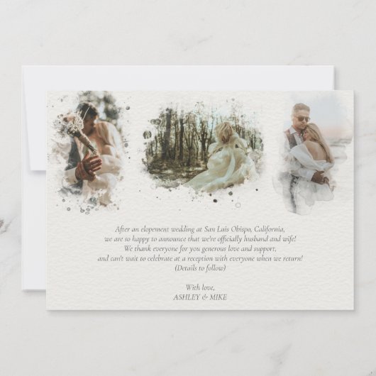 Script 4の写真の発表結婚を中止 案内状 (裏面)