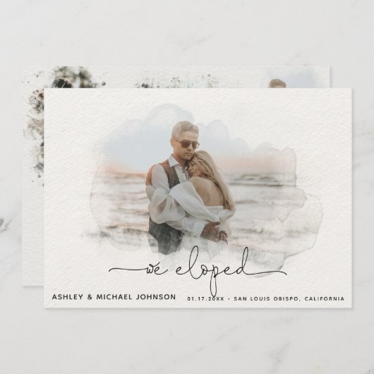 Script 4の写真の発表結婚を中止 案内状 (正面/裏面)