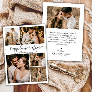 Script 5 Photo Collageの後で幸せにな結婚る サンキューカード