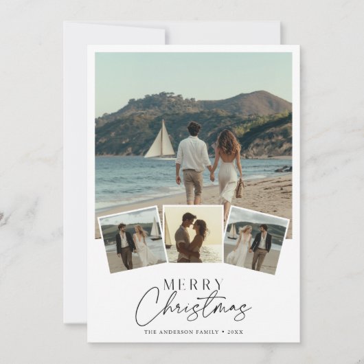 Script 5 Photo Nautical Beach Merry Christmas シーズンカード (正面)