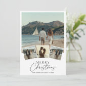 Script 5 Photo Nautical Beach Merry Christmas シーズンカード (スタンド正面)