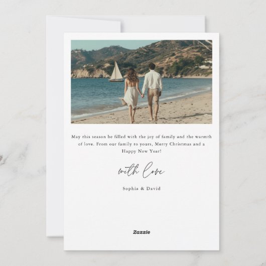 Script 5 Photo Nautical Beach Merry Christmas シーズンカード (裏面)