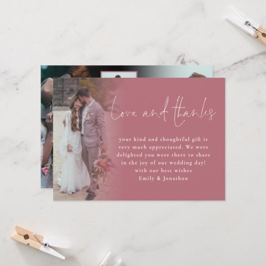 Script 6写真結婚の愛の感謝していバラ金ゴールド カード (正面/裏面インサイチュ)