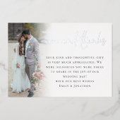 Script 6写真結婚s Thank You Luxury Foil Card 箔招待状 (正面)