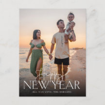 Script and Sans Flat New Yearsはがき縦置き