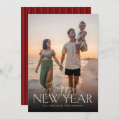 Script and Sans Flat New Years Card Vertical シーズンカード (正面/裏面)