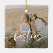 Script Besties 2x Photo Personalized セラミックオーナメント (裏面)