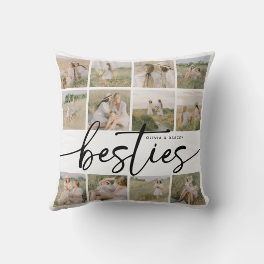 Script Besties Photo Collage Personalized クッション (裏面)