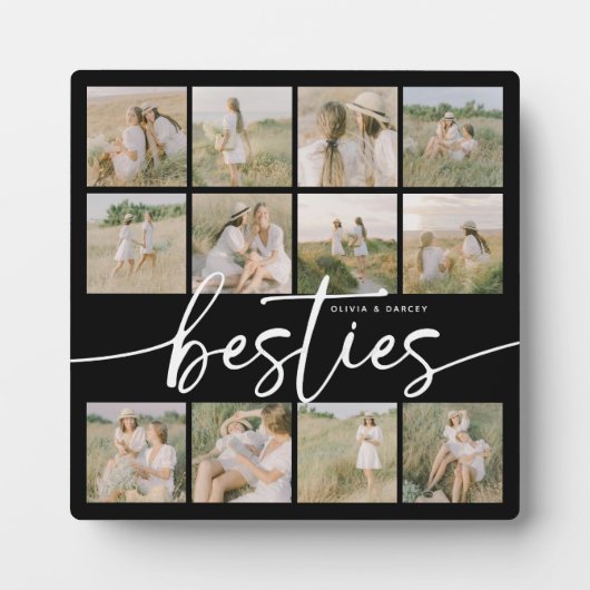 Script Besties Photo Collage Personalized フォトプラーク (正面)