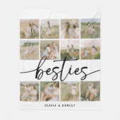 Script Besties Photo Collage Personalized フリースブランケット (正面)