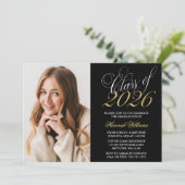 Script Black金ゴールド写真の卒業発表 招待状 (スタンド正面)