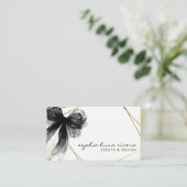 Script Black Bow Gold Luxury Branding Card 名刺 (スタンド正面)