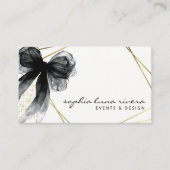 Script Black Bow Gold Luxury Branding Card 名刺 (正面)