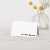 Script Black & Whiteの結婚トレンディーシンプル モダン プレイスカード (正面)