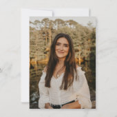 Script Black & White Photo Graduation Thank 招待状 (裏面)