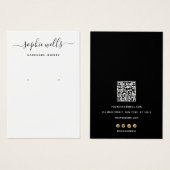  Script Black White QR Code arring Display Holder (正面&裏面)