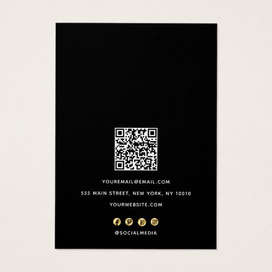 Script Black White QR Code arring Display Holder (裏面)