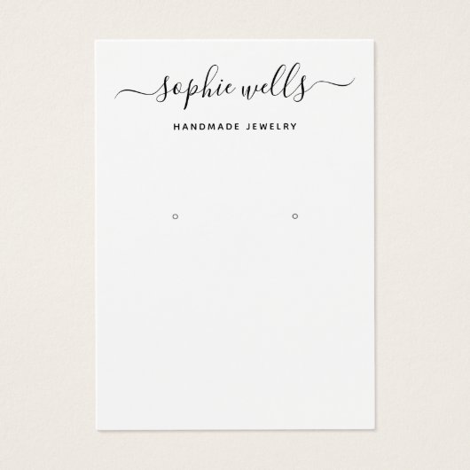 Script Black White QR Code arring Display Holder (正面)