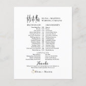 Script Black's White ミニマル Wedding Day Timeline (裏面)