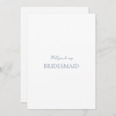 Script Blue & White Bridesmaid Proposal Card セーブザデート (正面/裏面)