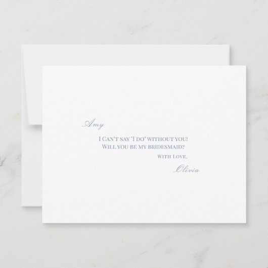 Script Blue & White Bridesmaid Proposal Card セーブザデート (裏面)