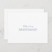 Script Blue & White Bridesmaid Proposal Card セーブザデート (正面/裏面)