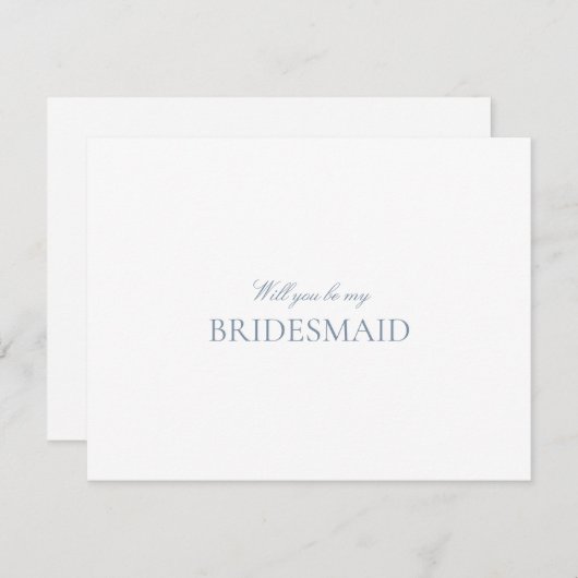 Script Blue & White Bridesmaid Proposal Card セーブザデート (正面/裏面)