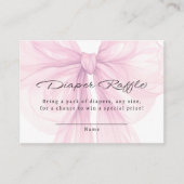 Script Blush Bow Diaper Raffle Insert エンクロージャーカード (正面)